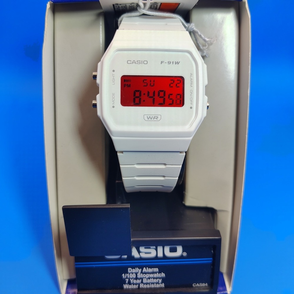New 2025 Casio F-91W Storm Trooper Blood Red Dial 37mm Classic Mens Quartz Watch